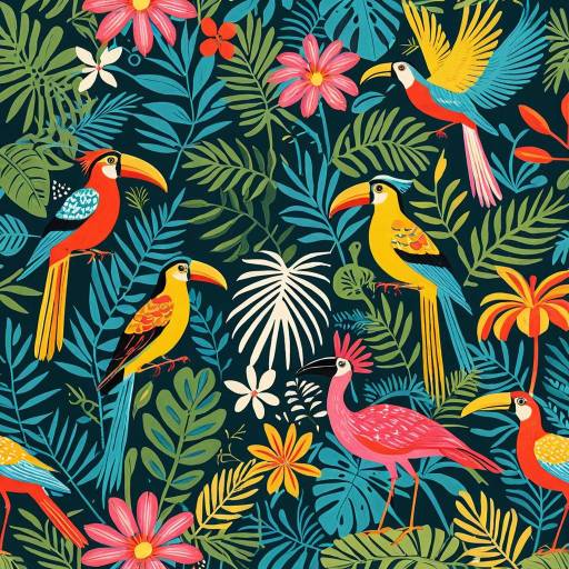 Whimsical Tropical Island Folk Art