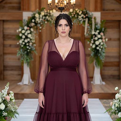Elegant Maroon Bridal Portrait