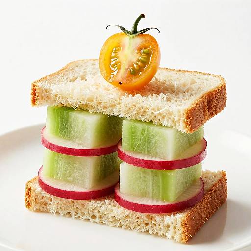 Close-Up of Fresh Veggie Sandwich