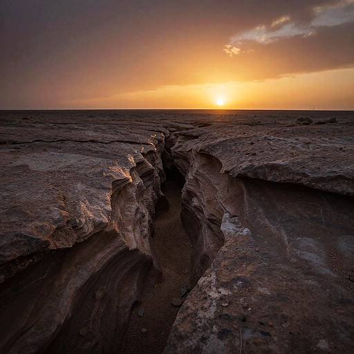 Glowing Desert Fissure at Sunset