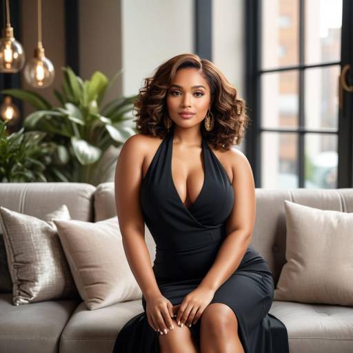 Glamorous Portrait of Confident Curvy Woman