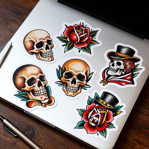 Vibrant Tattoo Art Sticker Designs