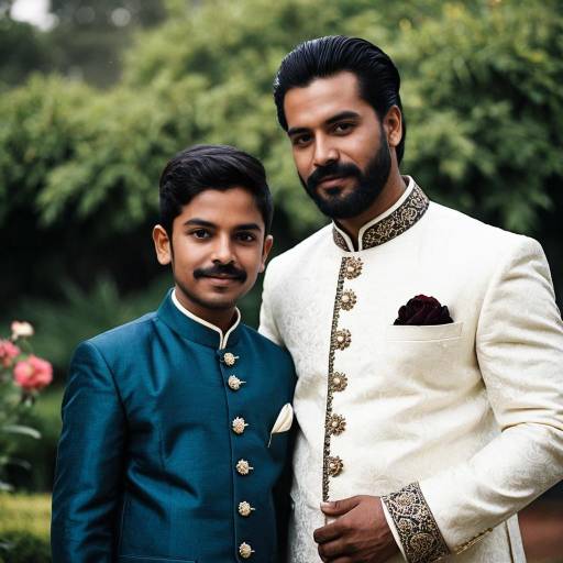 Stylish Father-Son Sherwani Set Portrait