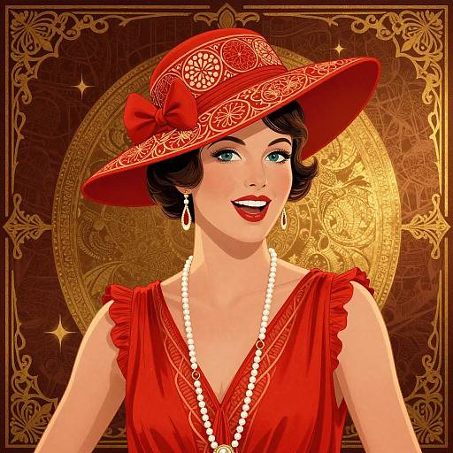 Elegant Roaring Twenties Digital Illustration