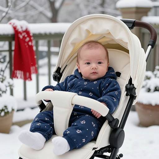 Realistic Newborn Portrait in Winter Garden