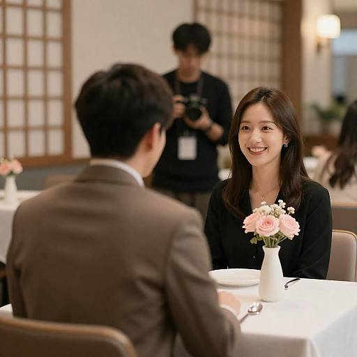 Couple Dining in Elegant Restaurant