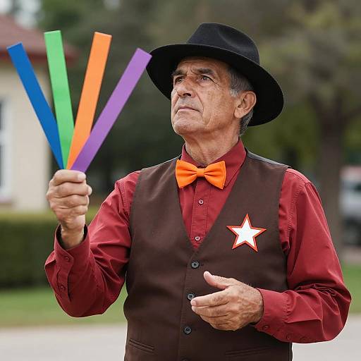 Juggling Man in Colorful Outdoor Scene