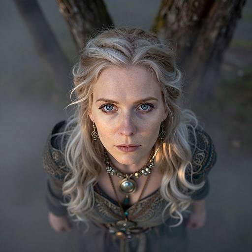 Mystical Nordic Woman in Mist