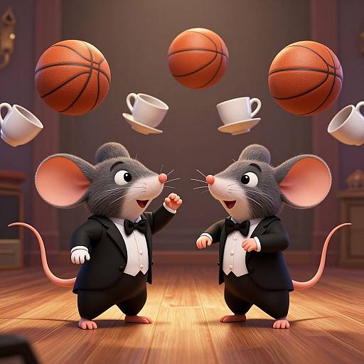 Whimsical Mice Symphony in Tuxedos