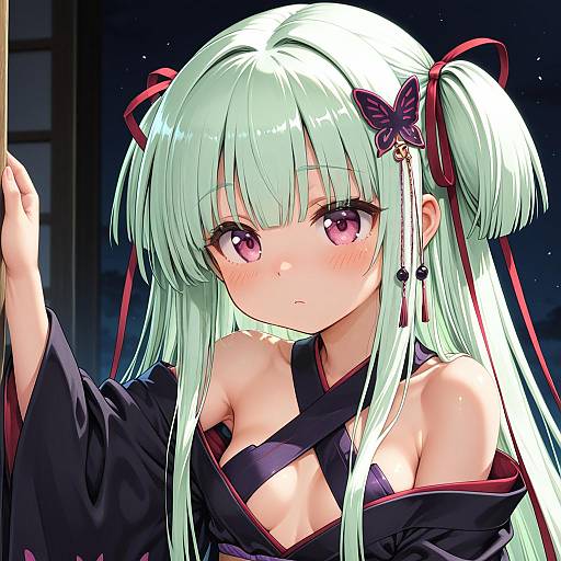 Illustration of Murasame (senren), senren banka in the style of Hase yu