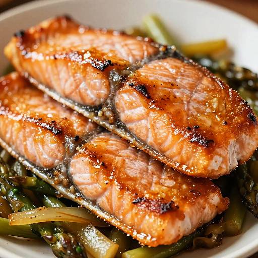 Glazed Grilled Salmon with Vegetables