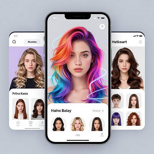 Futuristic Hairstyle App Interface