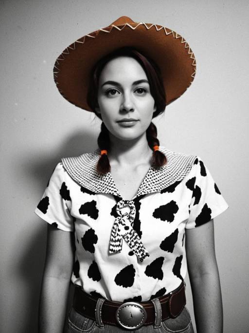 Woman in Woody Costume with Cowboy Hat