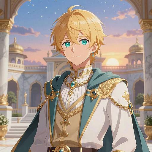 Noble Anime Prince at Sunrise