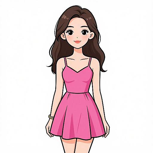 Smiling Woman in Fuchsia Mini Dress