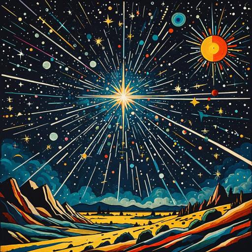 Ethereal Star Cluster and Meteor Shower Painting