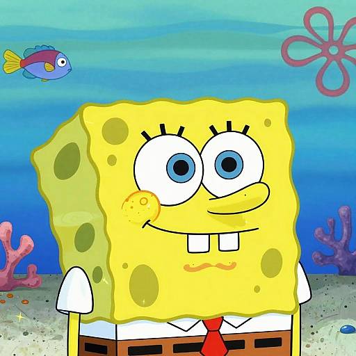 Realistic SpongeBob Close-Up Underwater