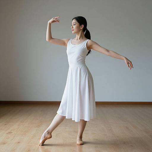 Elegant Woman in White Dress
