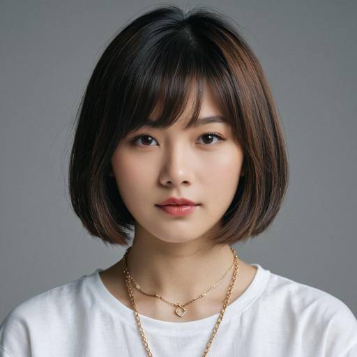 Realistic Asian Girl with Bob Hairstyle