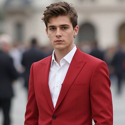 Realistic Male Prince in Red Suit
