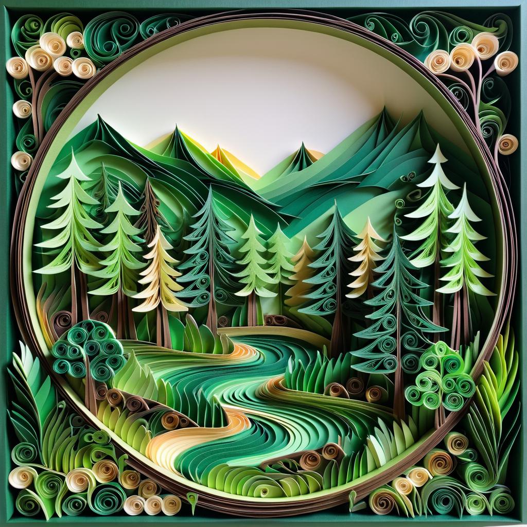 Intricate Multi-Dimensional Forest Landscape Art