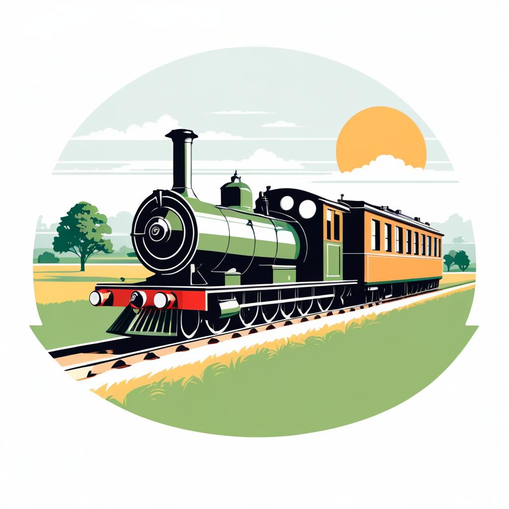 Vintage Train T-Shirt Design Concept