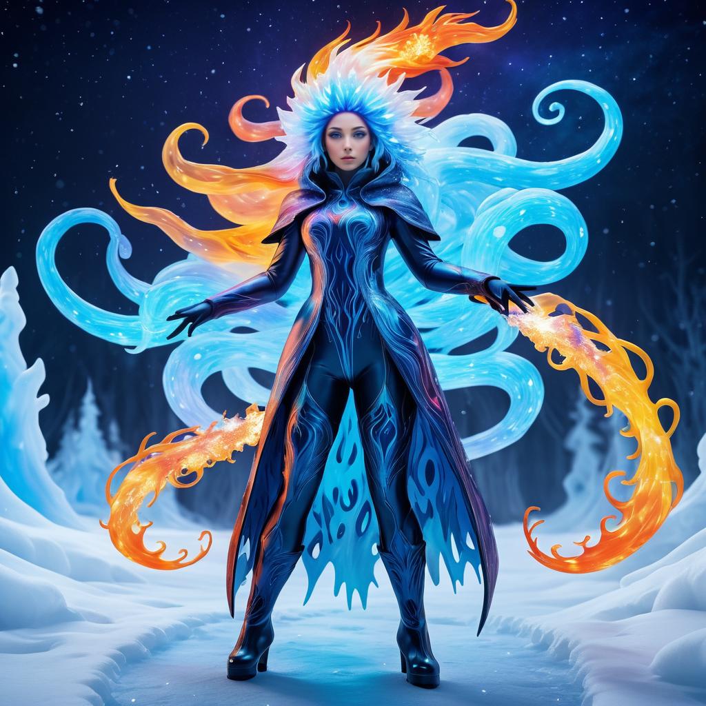 Elemental Beauty: Fire and Ice Fusion