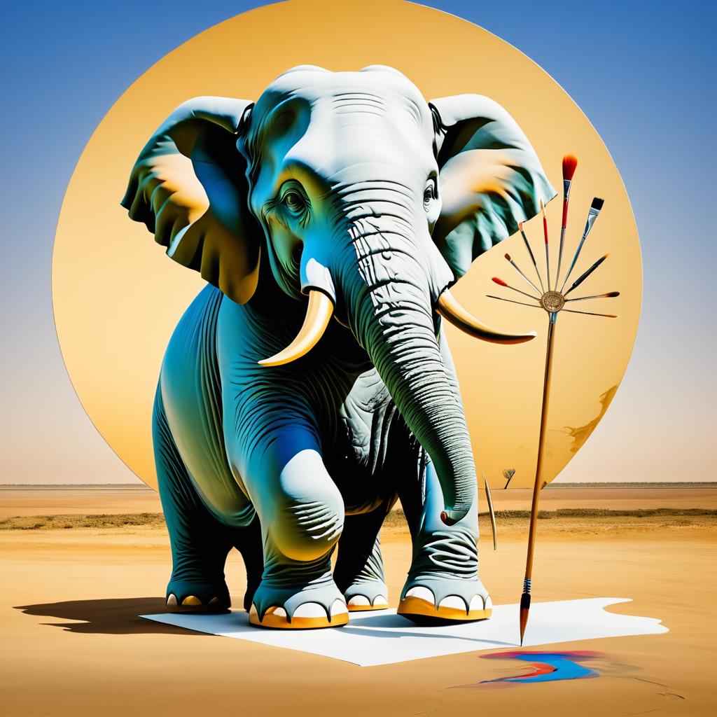 Surreal Elephant Painting Inspired by Dali