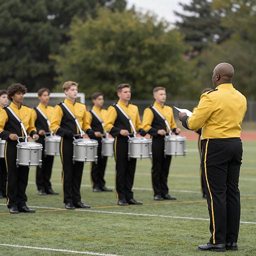 Dynamic Marching Band Practice in Action