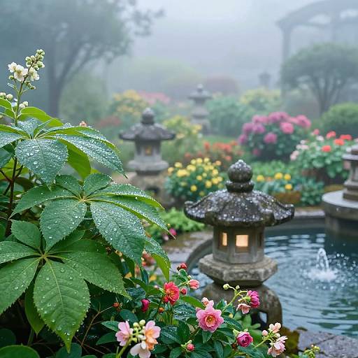 Misty Morning Garden Serenity