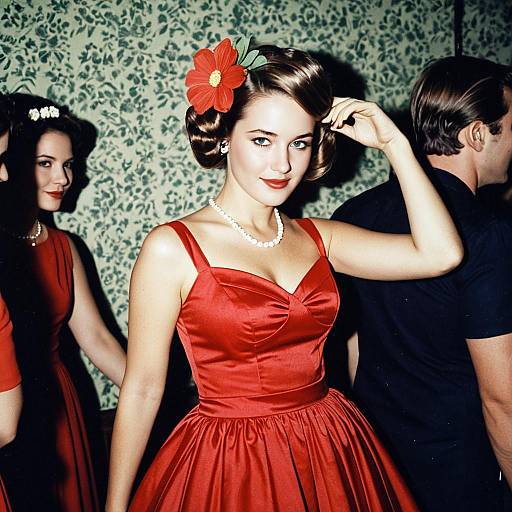 Retro Red Dress Party Costume