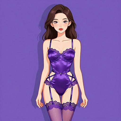 Elegant Romantic Satin Lingerie Portrait