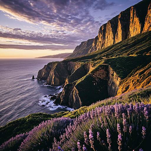 Dawn Over Coastal Cliffs and Valleys