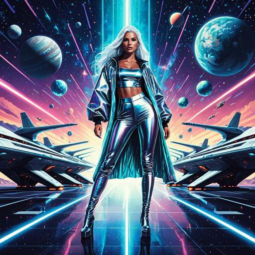 Futuristic Woman at Ultramodern Spaceport