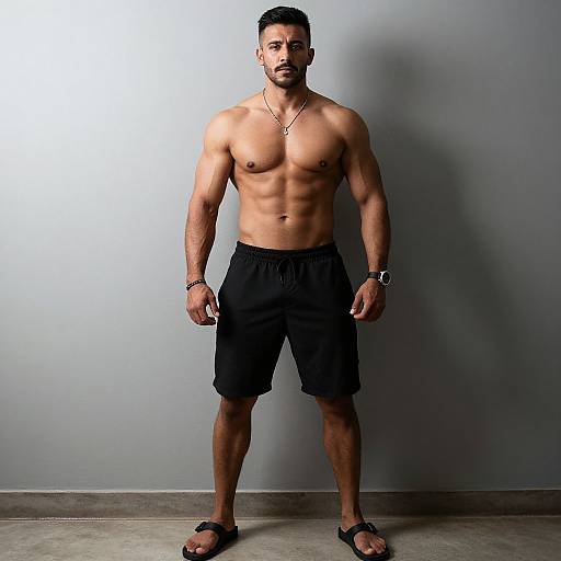 Muscular Man in High-Contrast Photo