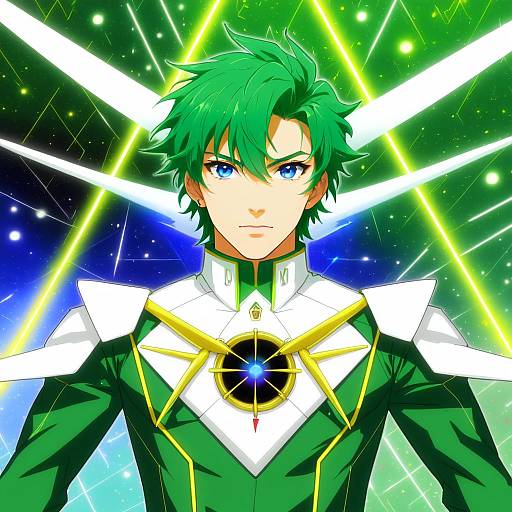 Illustration of Allelujah haptism, gundam in the style of Osashin (osada)