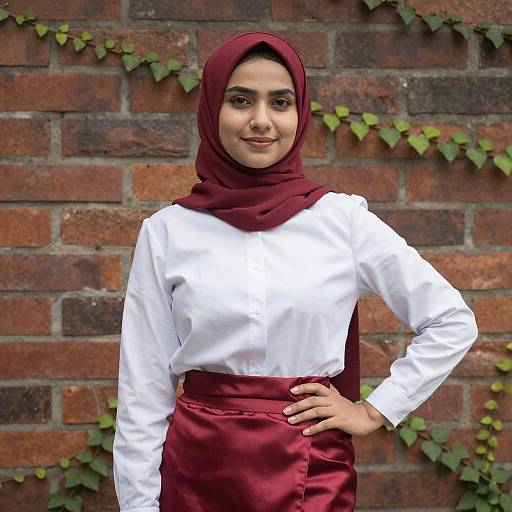 Woman in Red Hijab by Ivy Wall