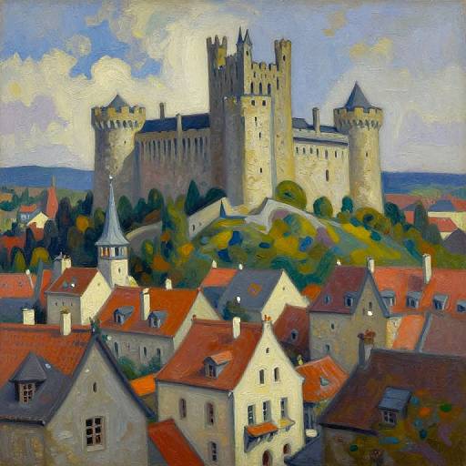 Medieval City Oil Painting Style