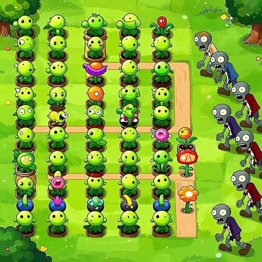 Colorful PvZ Style Tower Defense