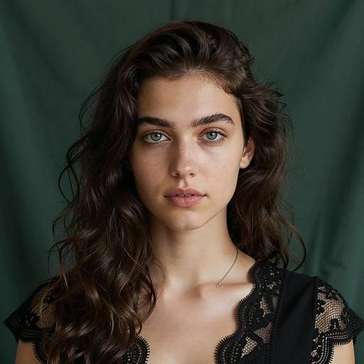 Portrait of Young Woman with Wavy Hair