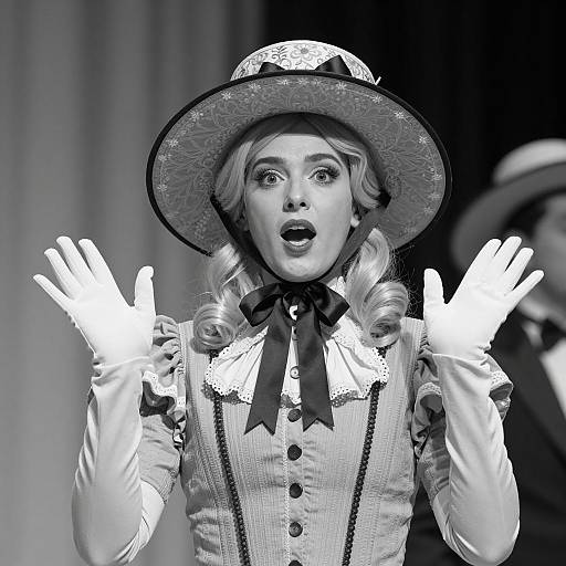 Surprised Individual in Ornate Hat