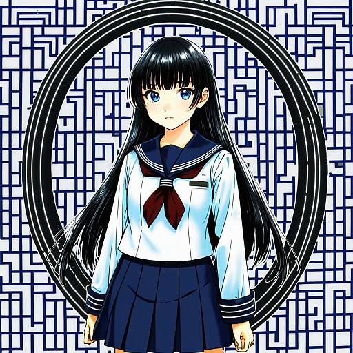 Illustration of Akebi komichi, akebi-chan no serafuku in the style of Ichizen (o tori)