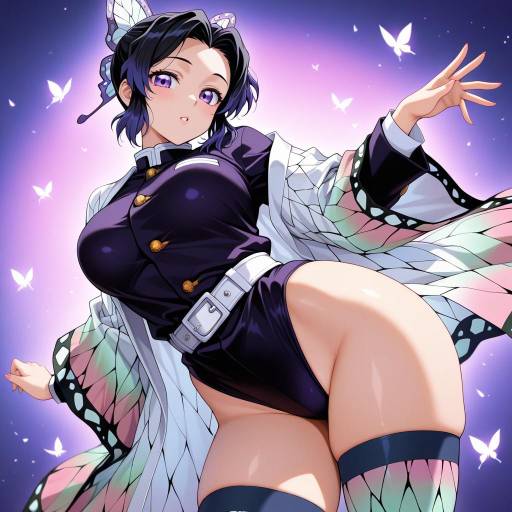 Retro Butterfly Demon Slayer Portrait