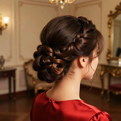 Elegant Updo Hairstyles with Red Dress