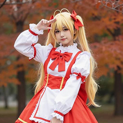 Charming Anime Cosplay in Autumn Colors