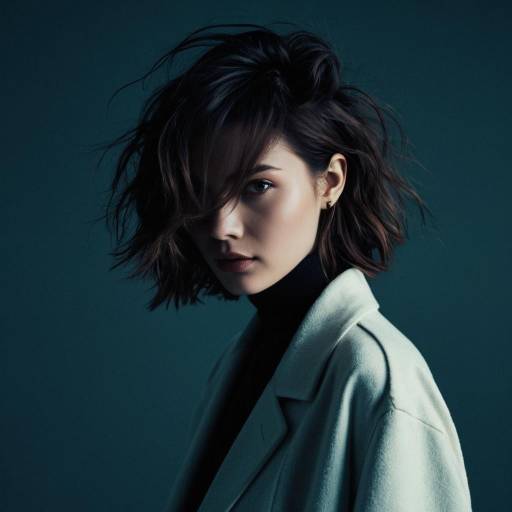 Fashion Model with Modern Shag Hairstyle