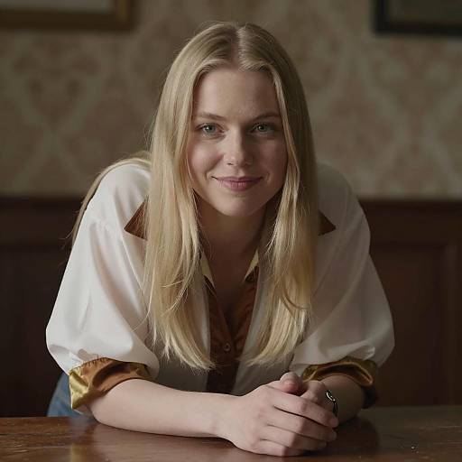 Soft Portrait of a Smiling Blonde Woman