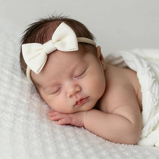 Peaceful Newborn on Soft Blanket