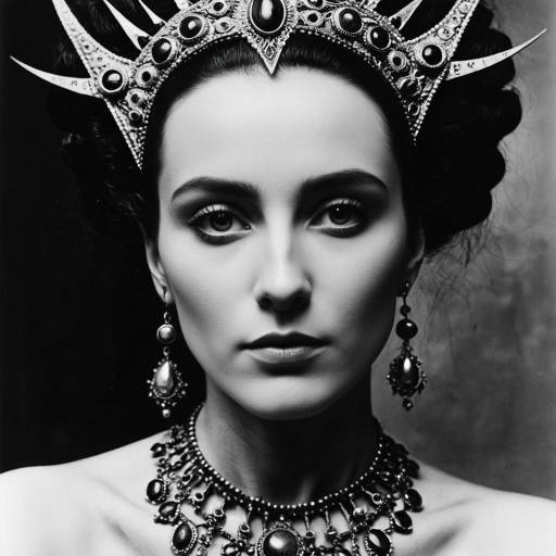 Regal Woman with Intricate Jewelry and Crown