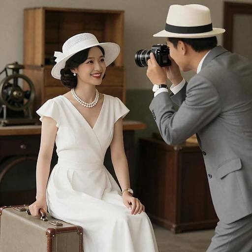 Charming Vintage Portrait in Classic Setting